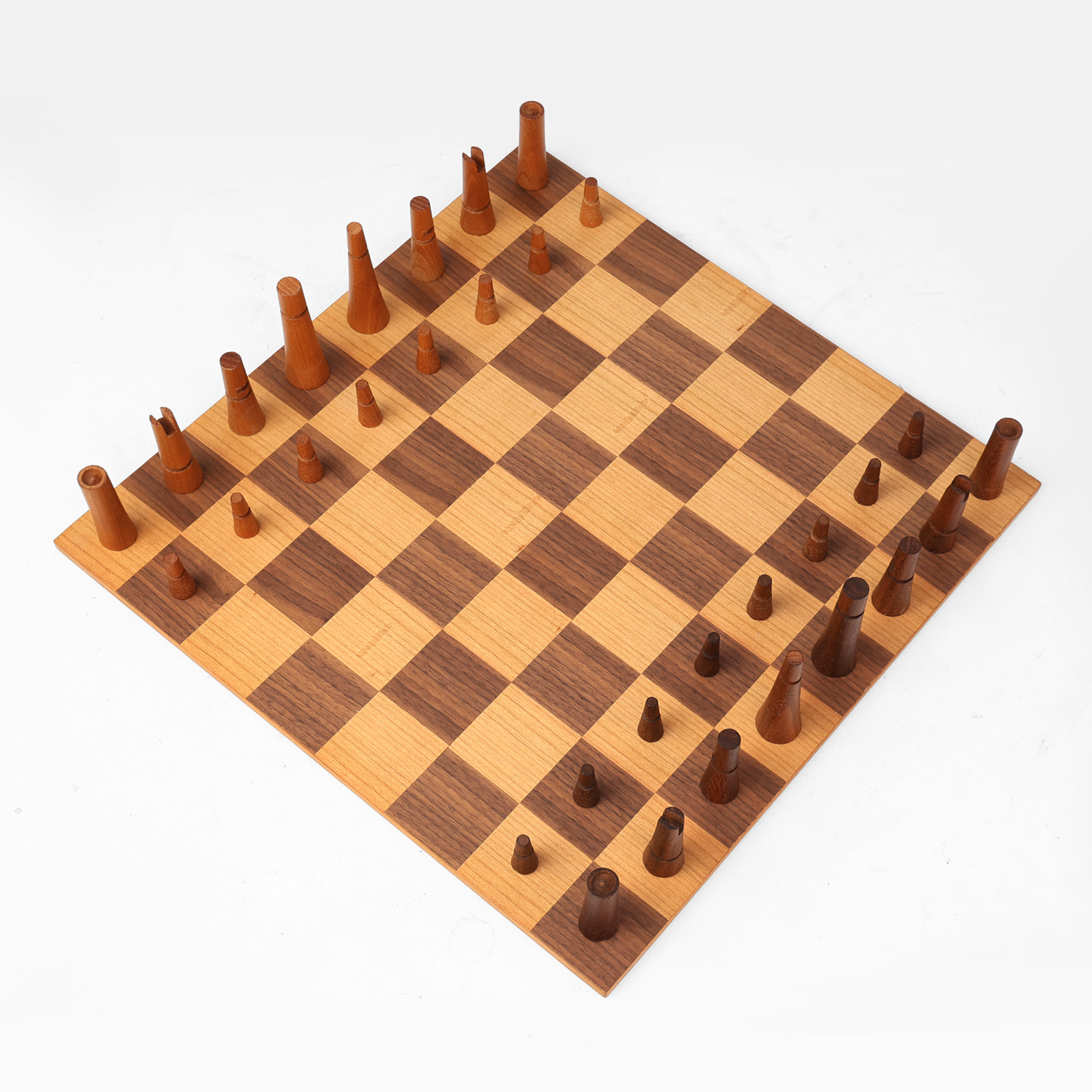 Rare De Coene Chess Set With Original Box Attr. to Christophe Gevers, Belgium, 1950s -img